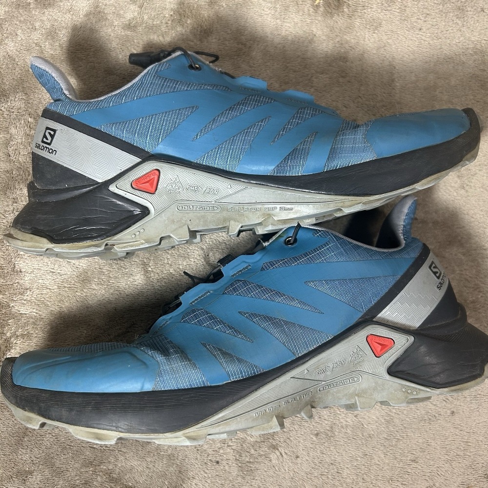 Salomon Supercross Trail Running Shoes Womens 6.5 Blue Quicklace Hiking 409306‎